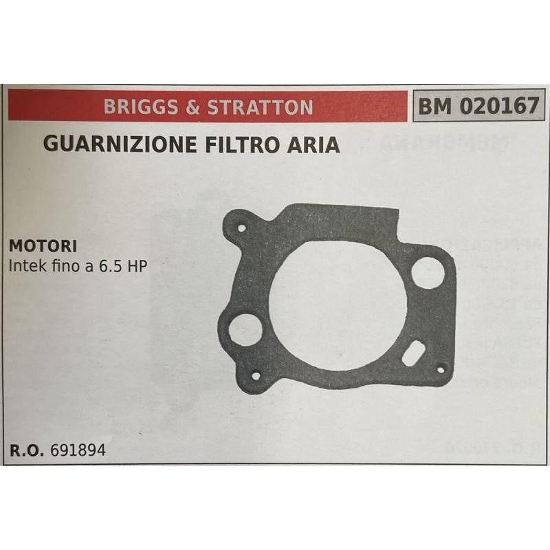 BRUMAR MEMBRANAKIT RIPARAZIONE BRIGGS & STRATTON  GUARNIZIONE FILTRO ARIA  MOTORI Intek fino a 65 HP   RO 691894