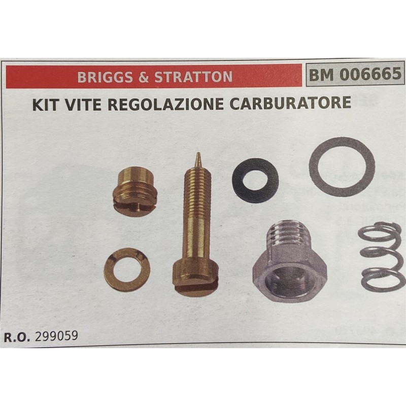BRUMAR MEMBRANAKIT RIPARAZIONE BRIGGS & STRATTON  KIT VITE REGOLAZIONE CARBURATORE   RO 299059