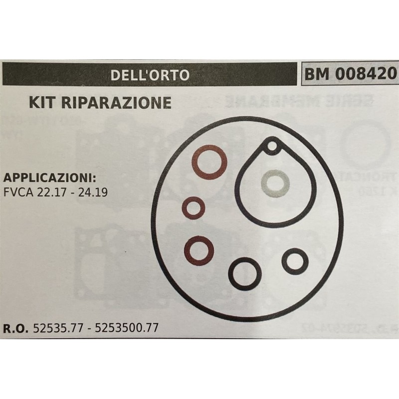 BRUMAR MEMBRANAKIT RIPARAZIONE DELL'ORTO  KIT RIPARAZIONE  APPLICAZIONI FVCA 2217  2419   RO 5253577  525350077
