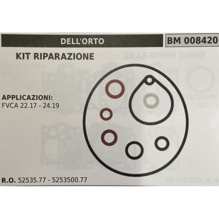 BRUMAR MEMBRANAKIT RIPARAZIONE DELL'ORTO  KIT RIPARAZIONE  APPLICAZIONI FVCA 2217  2419   RO 5253577  525350077