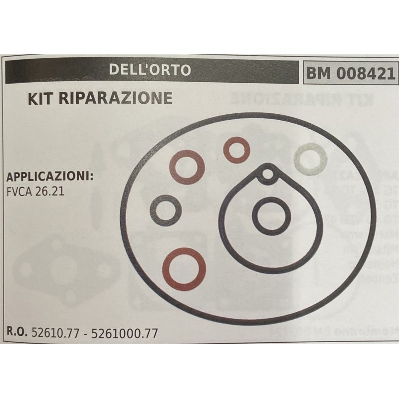 BRUMAR MEMBRANAKIT RIPARAZIONE DELL'ORTO  KIT RIPARAZIONE  APPLICAZIONI FVCA 2621   RO 5261077  526100077