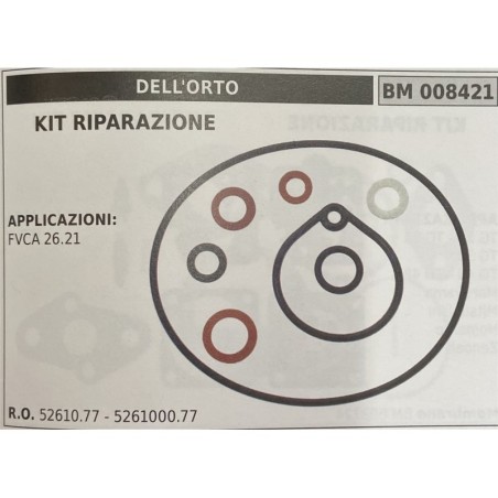 BRUMAR MEMBRANAKIT RIPARAZIONE DELL'ORTO  KIT RIPARAZIONE  APPLICAZIONI FVCA 2621   RO 5261077  526100077