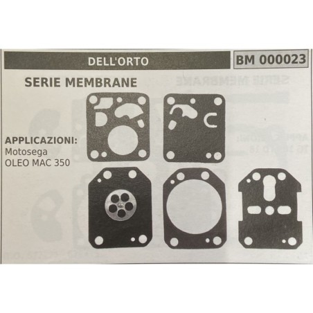 BRUMAR MEMBRANAKIT RIPARAZIONE DELL'ORTO  SERIE MEMBRANE  APPLICAZIONI Motosega OLEO MAC 350   RO