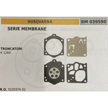 BRUMAR MEMBRANAKIT RIPARAZIONE HUSQVARNA  SERIE MEMBRANE  TRONCATORI K 1260  RO 503597402