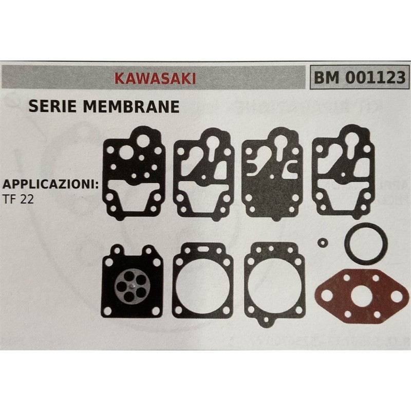 BRUMAR MEMBRANAKIT RIPARAZIONE KAWASAKI  SERIE MEMBRANE  APPLICAZIONI TF 22  RO