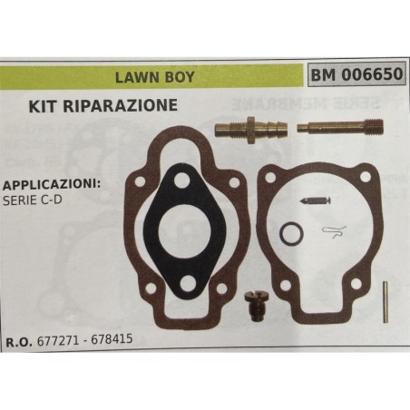 BRUMAR MEMBRANAKIT RIPARAZIONE LAWN BOY  KIT RIPARAZIONE  APPLICAZIONI SERIE C  D  RO 677271  678415
