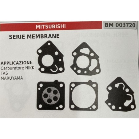 BRUMAR MEMBRANAKIT RIPARAZIONE MITSUBISHI  SERIE MEMBRANE  APPLICAZIONI Carburatore NIKKI TAS MARUYAMA  RO