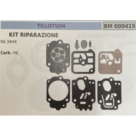 BRUMAR MEMBRANAKIT RIPARAZIONE TILLOTSON  KIT RIPARAZIONE RK34HK  Carb HK  RO