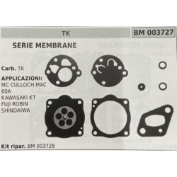 BRUMAR MEMBRANAKIT RIPARAZIONE TK  SERIE MEMBRANE Carb TK  APPLICAZIONI MC CULLOCH MAC 60A KAWASAKI KT FUJI ROBIN SHINDAIWA  Ki