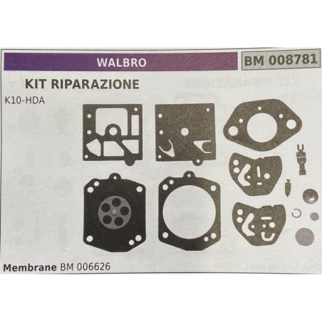 BRUMAR MEMBRANAKIT RIPARAZIONE WALBRO  KIT RIPARAZIONE K10HDA  Membrane BM 006626