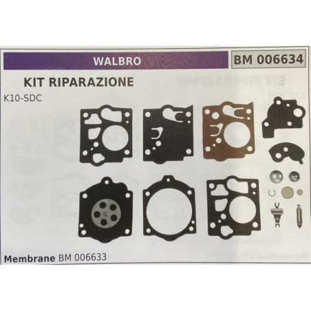 BRUMAR MEMBRANAKIT RIPARAZIONE WALBRO  KIT RIPARAZIONE K10SDC  Membrane BM 006633