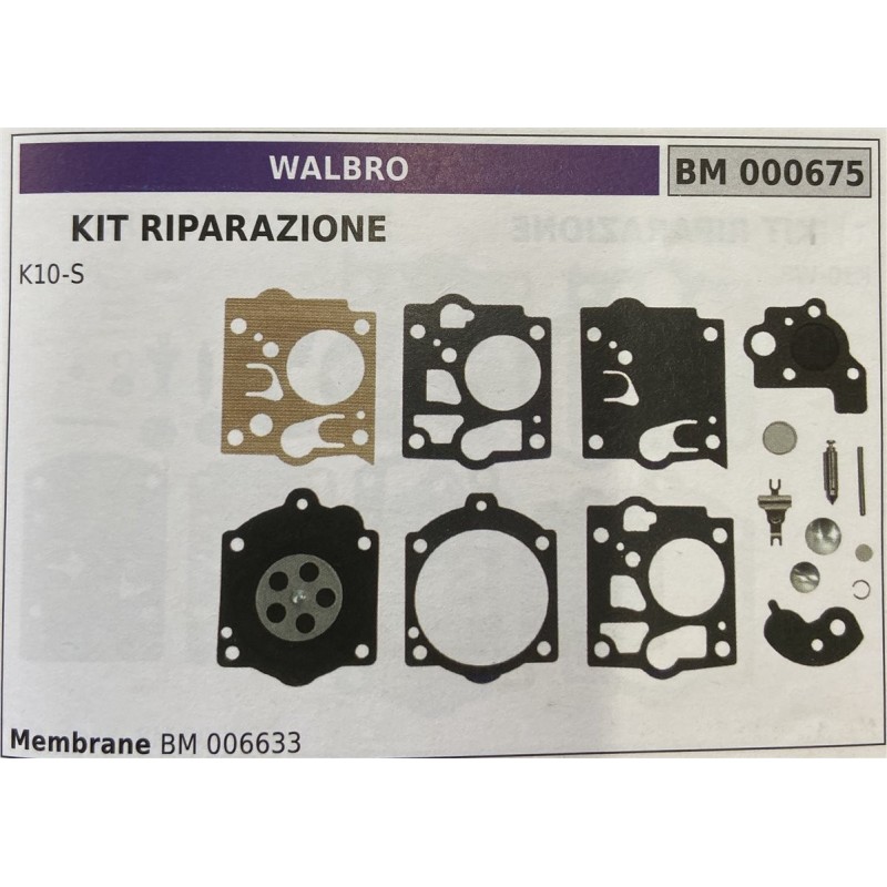 BRUMAR MEMBRANAKIT RIPARAZIONE WALBRO  KIT RIPARAZIONE K10S  Membrane BM 006633