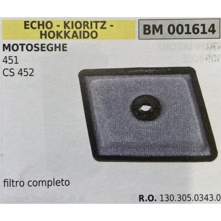 BRUMAR FILTRO ECHO  KIORITZ  HOKKAIDO  MOTOSEGHE 451 CS 452  filtro completo RO 13030503430