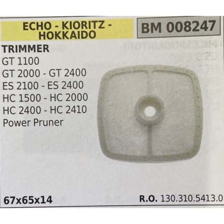 BRUMAR FILTRO ECHO  KIORITZ  HOKKAIDO  TRIMMER GT 1100 GT 2000  GT 2400 ES 2100  ES 2400 HC 1500  HC 2000 HC 2400  HC 2410 Powe