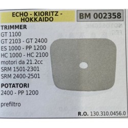 BRUMAR FILTRO ECHO  KIORITZ  HOKKAIDO  TRIMMER GT 110 GT 2103  GT 2400 ES 1000  PP 1200 HC 1000  HC 2100 motori da 212cc SRM 15
