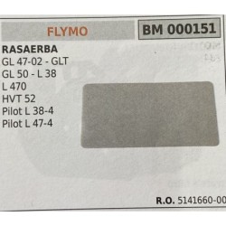 BRUMAR FILTRO FLYMO  RASAERBA GL 4702  GLT GL 50  L 38 L 470 HVT 52 Pilot L 384 Pilot L 474  RO 514166000