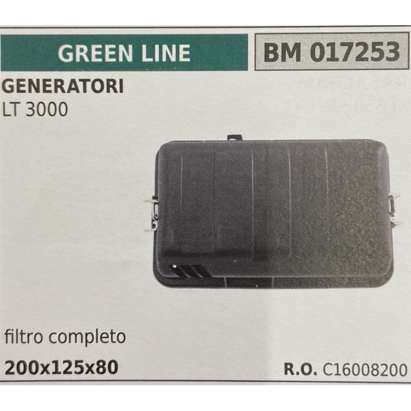 BRUMAR FILTRO GREEN LINE  GENERATORI LT 3000  filtro completo 200x125x80 RO C16008200