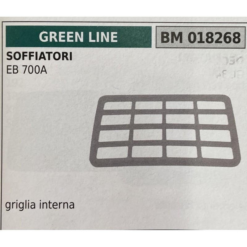 BRUMAR FILTRO GREEN LINE  SOFFIATORI EB 700A  griglia interna RO