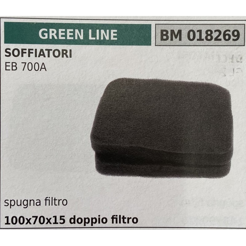 BRUMAR FILTRO GREEN LINE  SOFFIATORI EB 700A  spugna filtro 100x70x15 doppio filtro RO