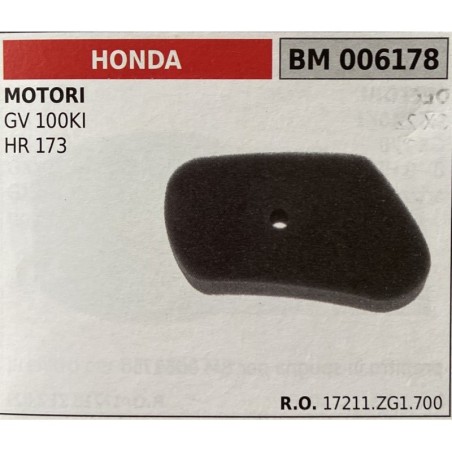 BRUMAR FILTRO HONDA  MOTORI GV 100KI HR 173  RO 17211ZG1700