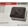 BRUMAR FILTRO HONDA  MOTORI GX 110 GX 120 GX 140 GX 160  coperchio filtro RO 17230ZE1820