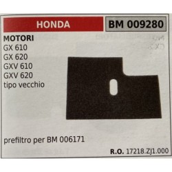 BRUMAR FILTRO HONDA  MOTORI GX 610 GX 620 GXV 610 GXV 620 tipo vecchio  prefiltro per BM 006171 RO 17218ZJ1000