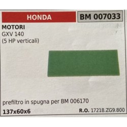 BRUMAR FILTRO HONDA  MOTORI GXV 140 (5 HP verticali)  prefiltro in spugna per BM 006170 137x60x6 RO 17210ZE7013