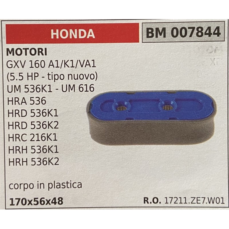 BRUMAR FILTRO HONDA  MOTORI GXV 160 A1K1VA1 (55 HP  tipo nuovo) UM 536K1  UM 616 HRA 536 HRD 536K1 HRD 536K2 HRC 216K1 HRH 536K
