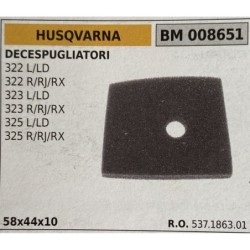 BRUMAR FILTRO HUSQVARNA  DECESPUGLIATORI 322 LLD 322 RRJRX 323 LLD 323 RRJRX 325 LLD 325 RRJRX  58x44x10 RO 537186301