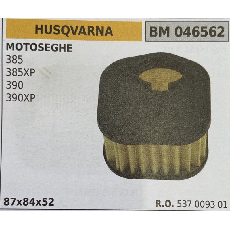BRUMAR FILTRO HUSQVARNA  MOTOSEGHE 385 385XP 390 390XP  87x84x52 RO 537 0093 01