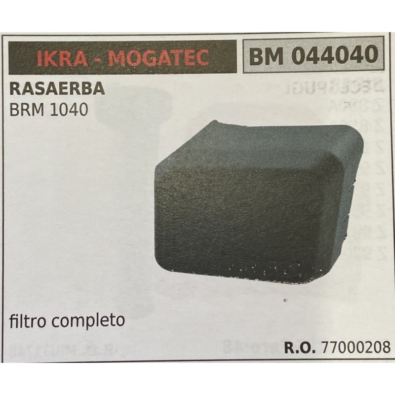 BRUMAR FILTRO IKRA  MOGATEC  RASAERBA BRM 1040  filtro completo RO 77000208