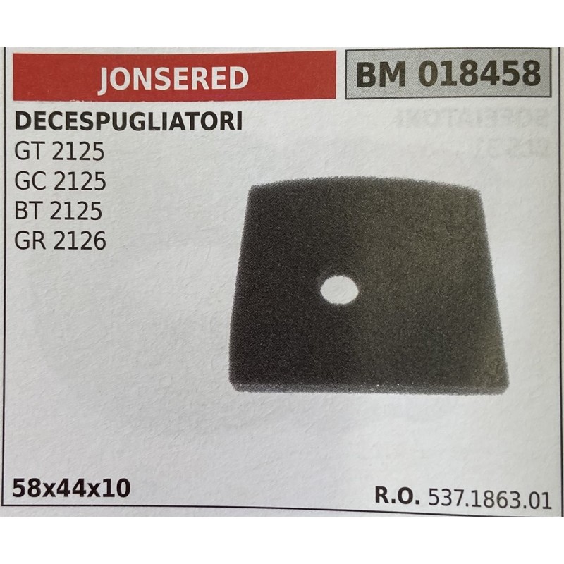 BRUMAR FILTRO JONSERED  DECESPUGLIATORI GT 2125 GC 2125 BT 2125 GR 2126  58x44x10 RO 537186301