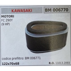 BRUMAR FILTRO KAWASAKI  MOTORI FC 290Y (9 HP)  codice prefiltro : BM 006771 122x70x68 RO 110132093