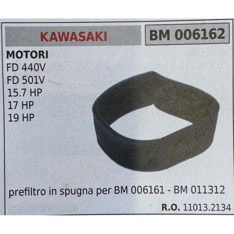 BRUMAR FILTRO KAWASAKI  MOTORI FD 440V FD 501V 157 HP 17 HP 19 HP  prefiltro in spugna per BM 006161  BM 011312 RO 110132134