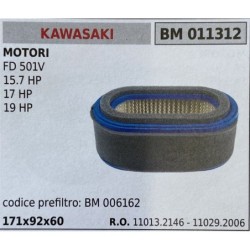 BRUMAR FILTRO KAWASAKI  MOTORI FD 501V 157 HP 17 HP 19 HP  codice prefiltro: BM 006162 171x92x60 RO 110132146  110292006
