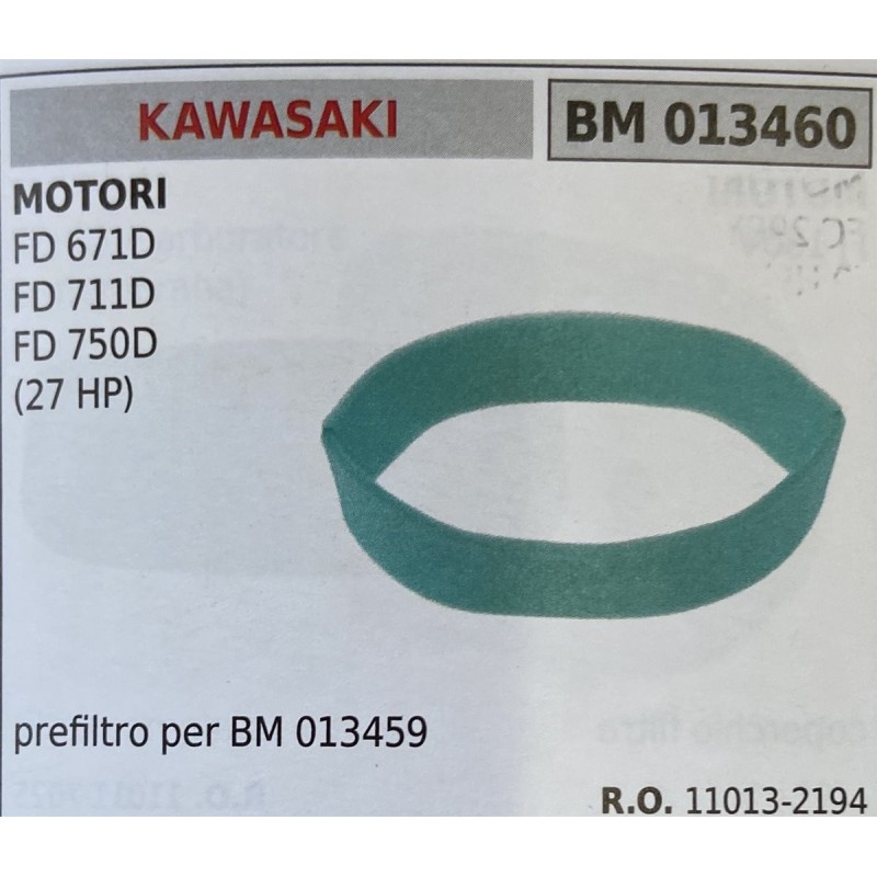 BRUMAR FILTRO KAWASAKI  MOTORI FD 671D FD 711D FD 750D (27 HP)  prefiltro per BM 013459 RO 110132194