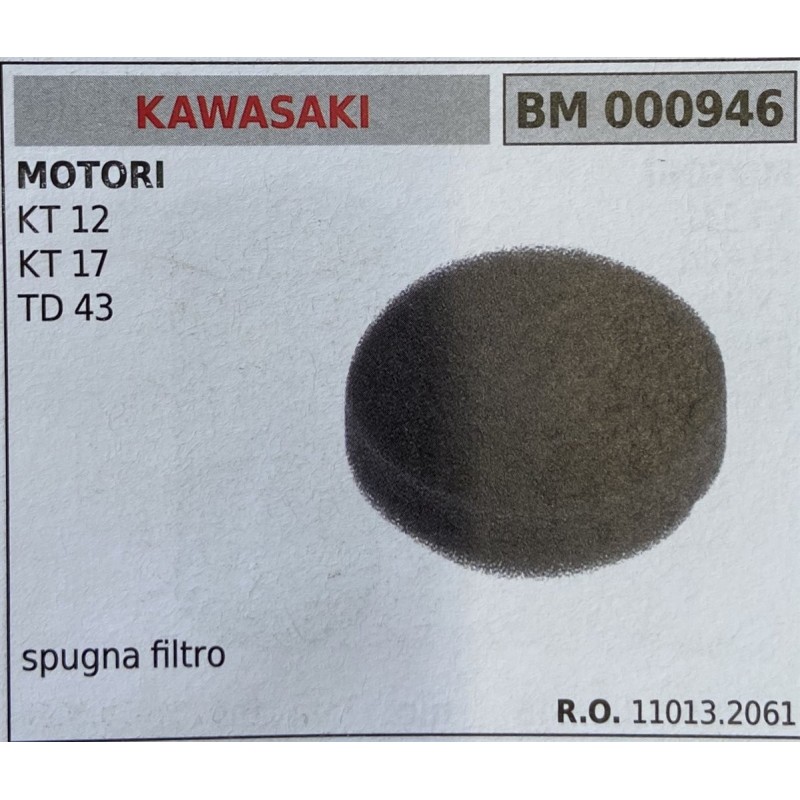 BRUMAR FILTRO KAWASAKI  MOTORI KT 12 KT 17 TD 43  spugna filtro RO 110132061