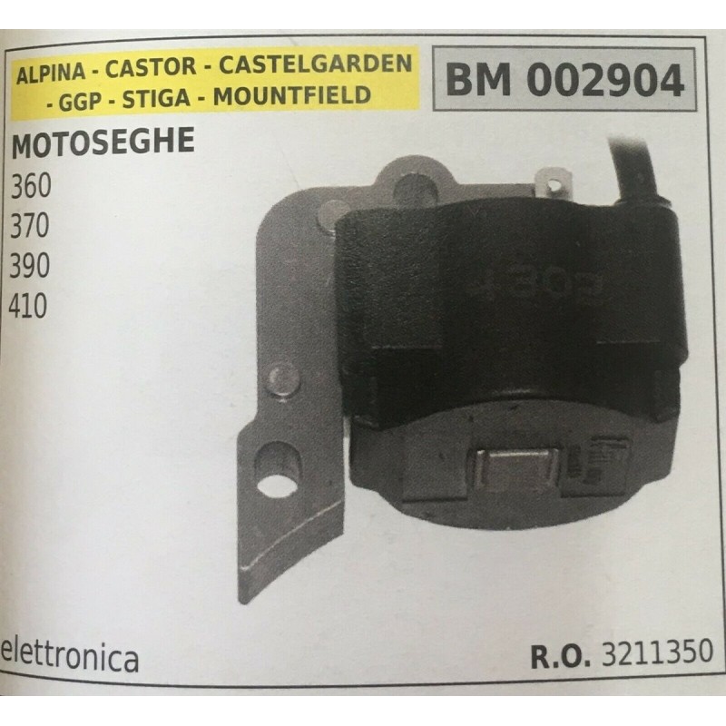 BOBINA BRUMAR ELETTRONICA ALPINA  CASTOR  CASTELGARDEN  GGP  STIGA  MOUNTFIELD MOTOSEGHE 360  370  390  410