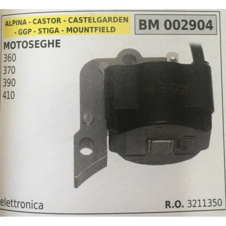 BOBINA BRUMAR ELETTRONICA ALPINA  CASTOR  CASTELGARDEN  GGP  STIGA  MOUNTFIELD MOTOSEGHE 360  370  390  410