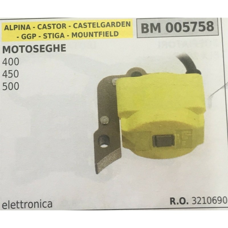 BOBINA BRUMAR ELETTRONICA ALPINA  CASTOR  CASTELGARDEN  GGP  STIGA  MOUNTFIELD MOTOSEGHE 400  450  500