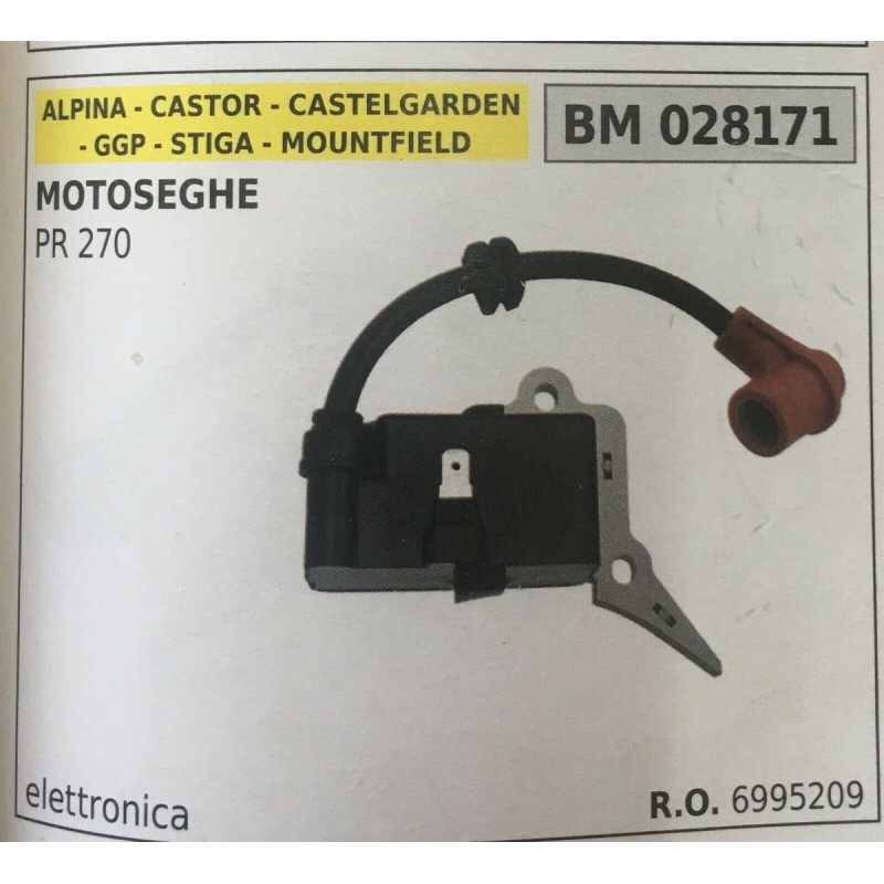 BOBINA BRUMAR ELETTRONICA ALPINA  CASTOR  CASTELGARDEN  GGP  STIGA  MOUNTFIELD MOTOSEGHE PR 270