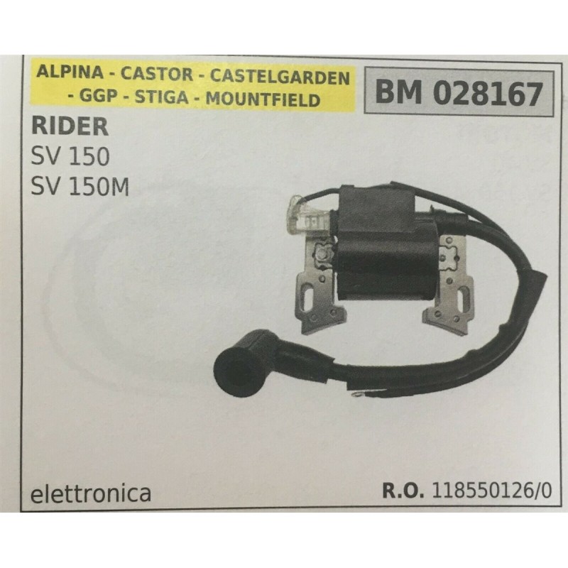 BOBINA BRUMAR ELETTRONICA ALPINA  CASTOR  CASTELGARDEN  GGP  STIGA  MOUNTFIELD RIDER SV 150  SV 150M