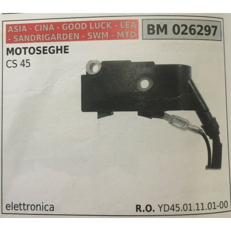 BOBINA BRUMAR ELETTRONICA ASIA  CINA  GOOD LUCK  LEA  SANDIGARDEN  SWM  MTD MOTOSEGHE CS 45