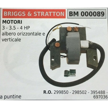 BOBINA BRUMAR A PUNTINE BRIGGS & STRATTON MOTORI 3  35  4 HP albero orizzontale e verticale