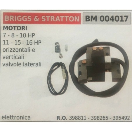 BOBINA BRUMAR ELETTRONICA BRIGGS & STRATTON MOTORI 7  8  10  HP 11  15  16 HP  orizzontali e verticali valvole laterali
