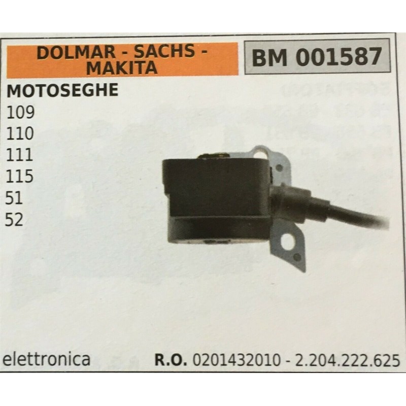 BOBINA BRUMAR ELETTRONICA DOLMAR  SACHS  MAKITA MOTOSEGHE 109 110 111 115 51 52