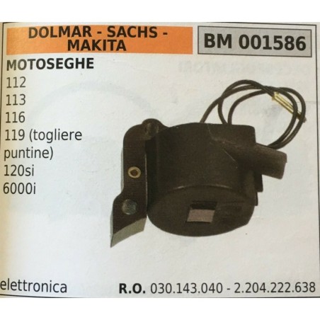 BOBINA BRUMAR ELETTRONICA DOLMAR  SACHS  MAKITA MOTOSEGHE 112 113 116 119 (togliere puntine) 120si 6000i