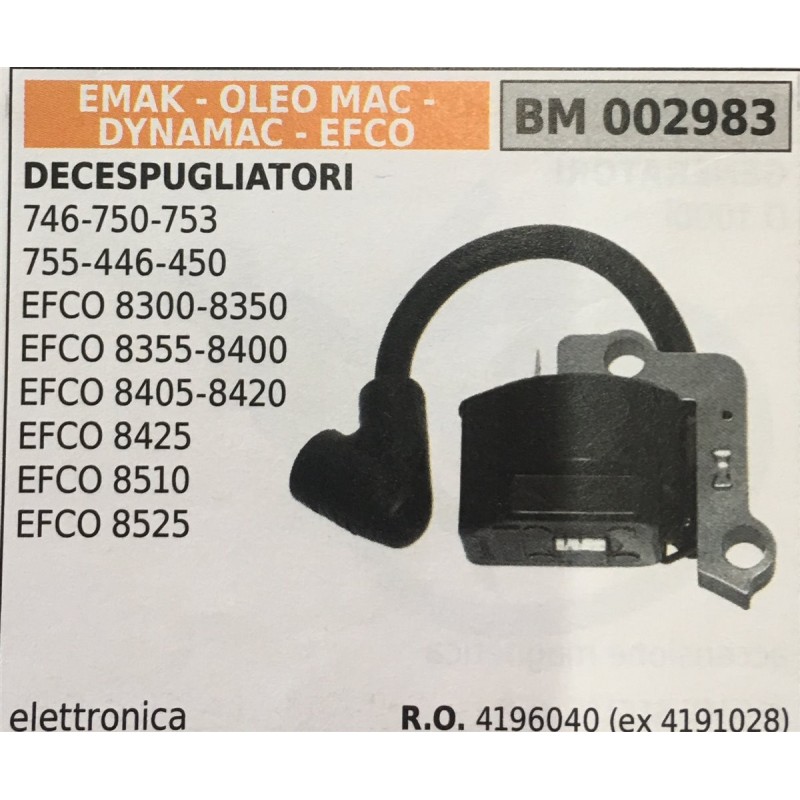 BOBINA BRUMAR ELETTRONICA EMAK  OLEO MAC  DYNAMAC  EFCO DECESPUGLIATORI 746750753 755446450 EFCO 83008350 EFCO 83558400 EFCO 84