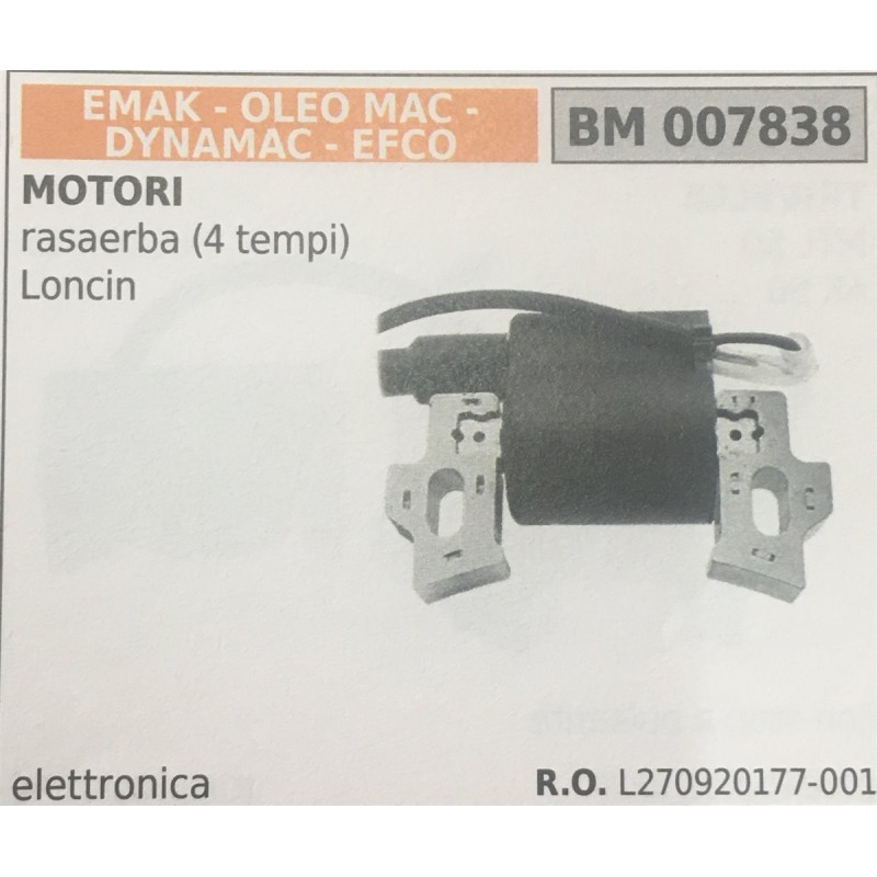 BOBINA BRUMAR ELETTRONICA EMAK  OLEO MAC  DYNAMAC  EFCO MOTORI RASAERBA (4 TEMPI) LONCIN