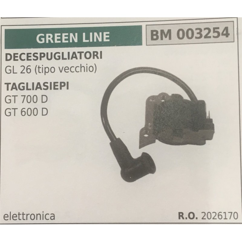 BOBINA BRUMAR ELETTRONICA GREEN LINE DECESPUGLIATORI GL 26 (TIPO VECCHIO) TAGLIASIEPI GT 700 D  GT 600 D
